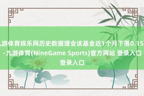 九游体育娱乐网历史数据理会该基金近1个月下落0.15%-九游体育(NineGame Sports)官方网站 登录入口