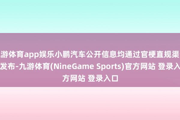 九游体育app娱乐小鹏汽车公开信息均通过官梗直规渠说念发布-九游体育(NineGame Sports)官方网站 登录入口