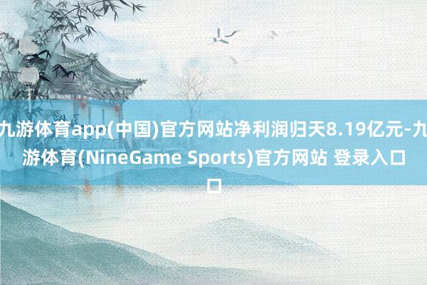 九游体育app(中国)官方网站净利润归天8.19亿元-九游体育(NineGame Sports)官方网站 登录入口