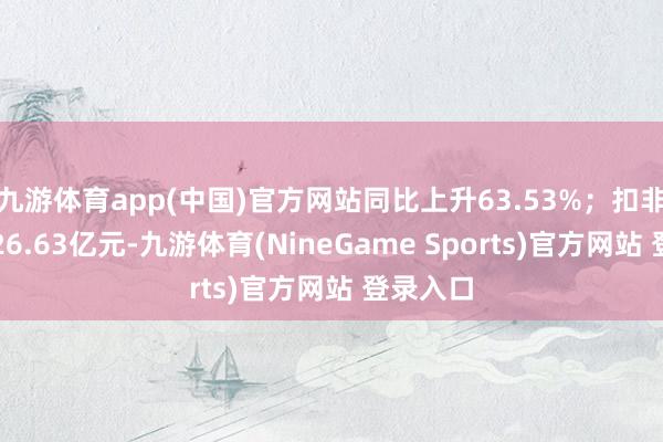 九游体育app(中国)官方网站同比上升63.53%；扣非净利润26.63亿元-九游体育(NineGame Sports)官方网站 登录入口